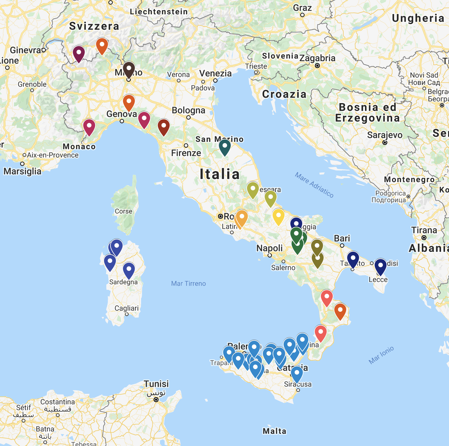 Map of 1 euro houses - 1 Euro Houses - Cheap Houses in Italy